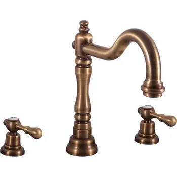 Vodovodní baterie Umyvadlová baterie RAV SLEZÁK Morava s clic-clacem stará mosaz MK432.5SM