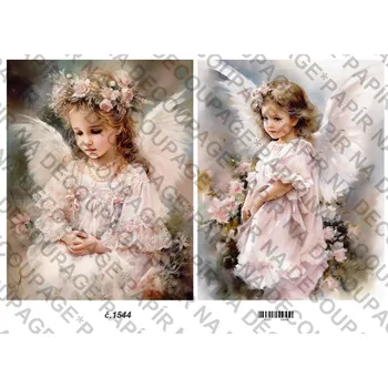 Umělecký papír Rýžový a soft papír na decoupage - Andělka - KB01544 Materiál: Soft, Rozměr: A4