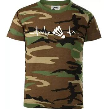 Chlapecké tričko EKG Badminton košík - Dětské maskáčové triko - 122 cm/6 let ( Hnědý maskáč )