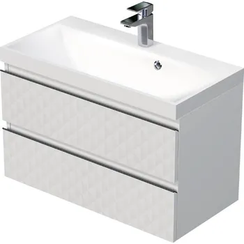 Nábytek Koupelnová skříňka s umyvadlem SAT Cube Way 80x47,5x40 cm bílá mat CUBE3D802ZB