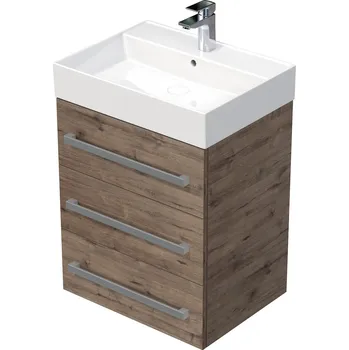 Koupelnový nábytek Koupelnová skříňka s umyvadlem Naturel Cube Way 60x76,5x46 cm dub Wellington mat CUBE46603DWSAT