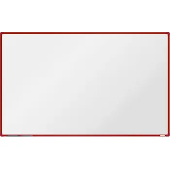 boardOK Bílá magnetická tabule s emailovým povrchem 200 × 120 cm, červený rám