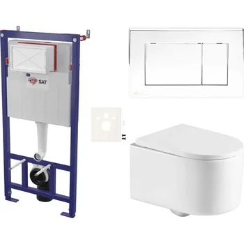 Bidet Závěsný wc set do lehkých stěn / předstěnová SAT SIKOSSREX7221K