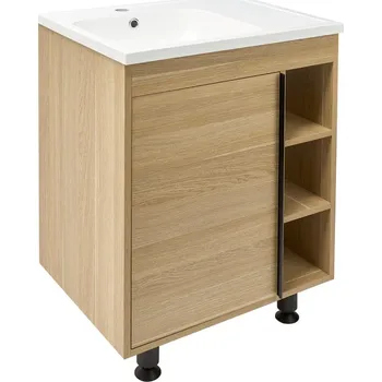 Koupelnová skříňka s umyvadlem Naturel Lucca 59x70x45 cm dub mat LUCCA60D