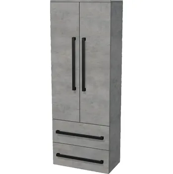 Nábytek Koupelnová skříňka vysoká SAT Cube Way 60x163x33 cm beton CUBE3CHV60BE