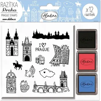Hračka Razítka Aladine Stampo City, 12 ks - Praha