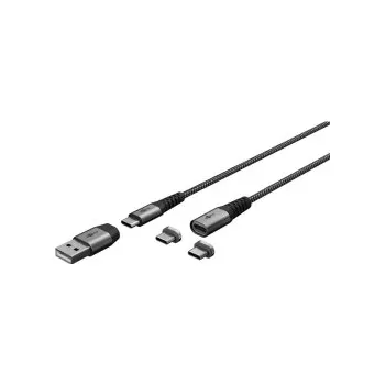 Datový kabel Kabel GOOBAY 65653 USB 2v1 magnetický 1m Black