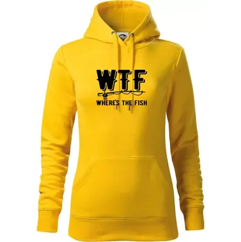 Dámská mikina Wheres's the Fish WTF - Mikina dámská Cape s kapucí - 2XL ( Žlutá )