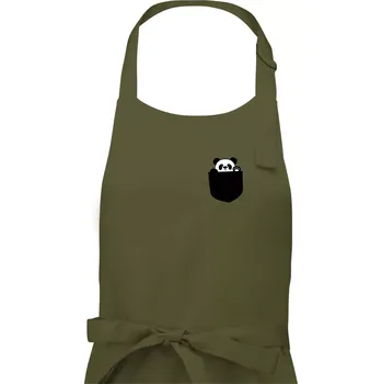Kuchyňská zástěra Panda v kapse - Pánská zástěra na vaření - Univerzální velikost ( Khaki )