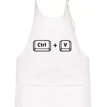 Kuchyňská zástěra Syn / Dcera CTRL + V - Dětská zástěra na vaření - Univerzální velikost ( Bílá )