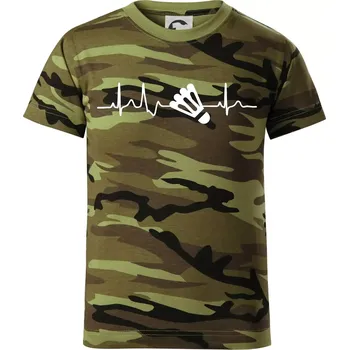 EKG Badminton košík - Dětské maskáčové triko - 134 cm/8 let ( Zelený maskáč )