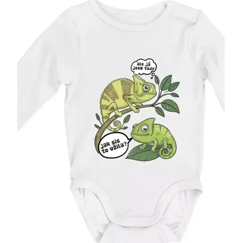 Chameleoni jak sis to užila - Body kojenecké s dlouhým rukávem - Dlouhý r. 3-6 měs ( Bílá )