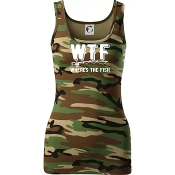 Wheres's the Fish WTF - Dámské Maskáčové tílko - S ( Hnědý maskáč )