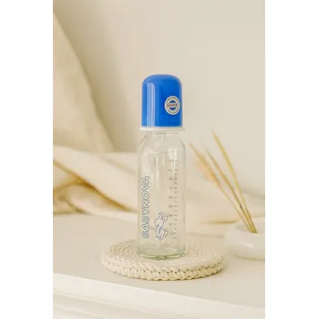 BABY NOVA lahev skleněná bez dekoru 250ml 44105 modrá