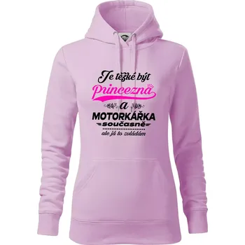 Dámská mikina Je těžké být princezna - motorkářka - Mikina dámská Cape s kapucí - XS ( Orchid )