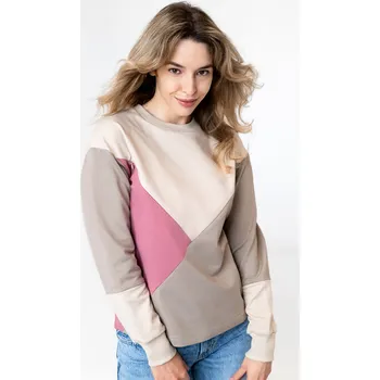 Těhotenská mikina MAMBI Kojicí mikina Iris Colorblock karamelová Velikost: XS