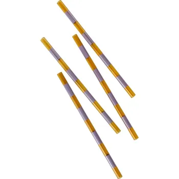 Jotex Set čtyř fialovo-hnědých skleněných brček POPPY