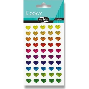 samolepka Samolepky Maildor 3D Cooky - Vícebarevná srdce