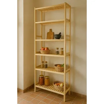 regál Dřevěný regál z borovice 6 polic 213x80x33 cm, česká výroba