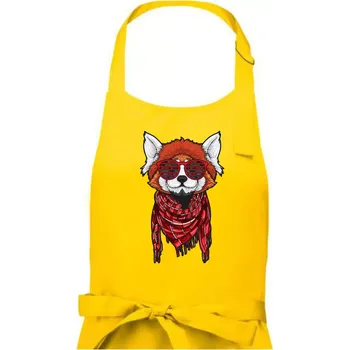 Kuchyňská zástěra Červená panda hipster - Pánská zástěra na vaření - Univerzální velikost ( Žlutá )