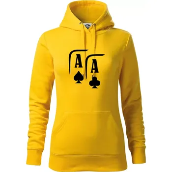 Dámská mikina Poker AA - Mikina dámská Cape s kapucí - M ( Žlutá )