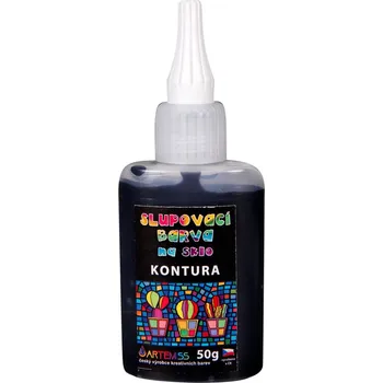 Speciální výtvarná barva Kontura na sklo, slupovací - černá, 50 g