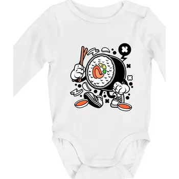Sushiman - Body kojenecké s dlouhým rukávem - Dlouhý r. do 3 měs ( Bílá )