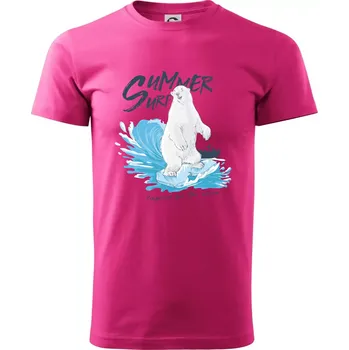 Pánská móda Medvěd surfař - Klasické pánské triko vyšší gramáže - L ( Purpurová )