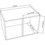 Cemux CORNER FRONT Style s tlumením chrom/bílé dno Šířka skříňky: 1000 mm, Min. šířka otvoru: 473 mm