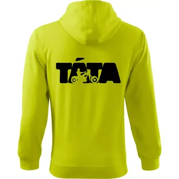 Pánská mikina Táta nápis - motorka chopper - Mikina s kapucí na zip trendy zipper - XL ( Limetková )