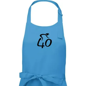 Kuchyňská zástěra Cyklista slaví čtyřicítku (40) - Pánská zástěra na vaření - Univerzální velikost ( Světlý tyrkys )