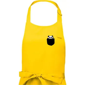 Kuchyňská zástěra Panda v kapse - Pánská zástěra na vaření - Univerzální velikost ( Žlutá )