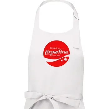 Kuchyňská zástěra Corona virus pandemic logo - Dámská zástěra na vaření - Univerzální velikost ( Bílá )