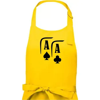 Kuchyňská zástěra Poker AA - Pánská zástěra na vaření - Univerzální velikost ( Žlutá )