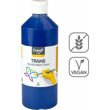 Speciální výtvarná barva Transparentní barva Creall Trans, 500 ml, modrá