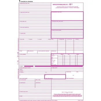 Tiskopis Nákladní list CMR vnitrostátní samopropis