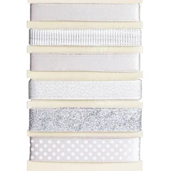 Stuha Galeria Papieru Dekorační stuha - stříbrná sada, 6 x 1 m