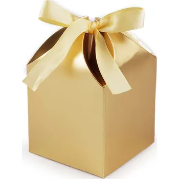 Dárková krabička se stuhou zlatá 12 ks