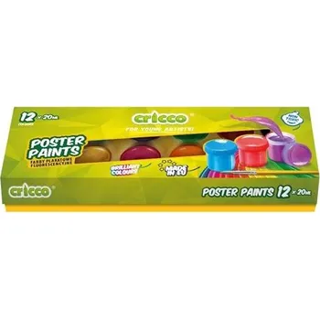 Výtvarná barva Cricco Temperové barvy v kalíšku Cricco, 12 barev