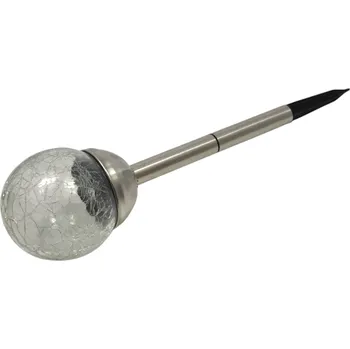 Louč Solární LED lampa, skleněná, barevná, 11 x 45 cm Nové