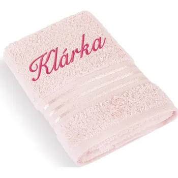 Osuška Komfortní osuška SE JMÉNEM 70x140 Linie světle růžová