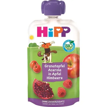 Dětská výživa HiPP BIO Kapsička Hippis jablko, maliny, granátové jablko a acerola