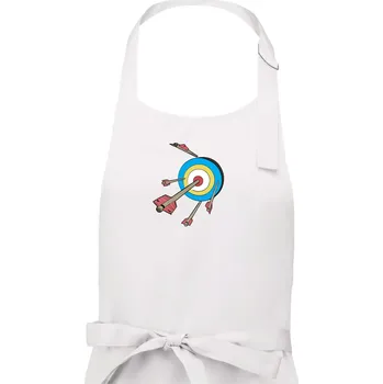 Kuchyňská zástěra Šípy v barevném terči - Pánská zástěra na vaření - Univerzální velikost ( Bílá )