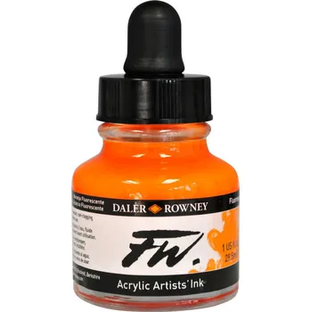 Umělecká akrylová tuš Daler Rowney 29,5 ml - Fluo Orange