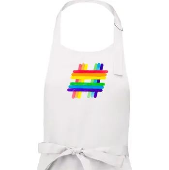 Kuchyňská zástěra LGBT hashtag - Pánská zástěra na vaření - Univerzální velikost ( Bílá )