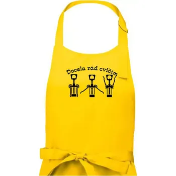 Kuchyňská zástěra Docela rád cvičím - Pánská zástěra na vaření - Univerzální velikost ( Žlutá )