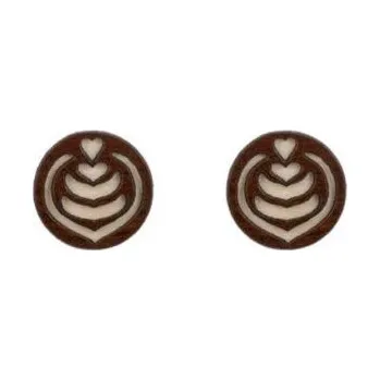 Šperk Dřevěné náušnice Latté Art Earrings s možností výměny či vrácení do 30 dnů - EW57