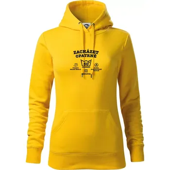 Dámská mikina Zacházet opatrně 50 - Mikina dámská Cape s kapucí - S ( Žlutá )