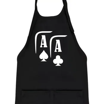 Kuchyňská zástěra Poker AA - Dětská zástěra na vaření - Univerzální velikost ( Černá )