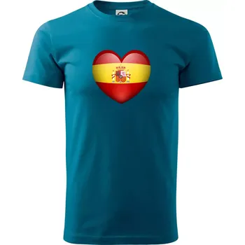 Srdce Španělsko - Klasické pánské triko vyšší gramáže - S ( Petrolejová )